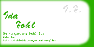 ida hohl business card